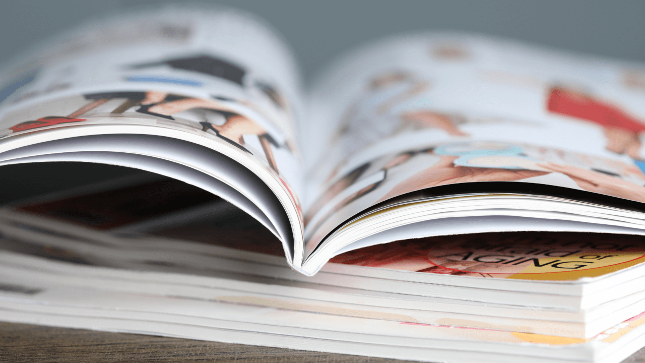 An open wedding magazine